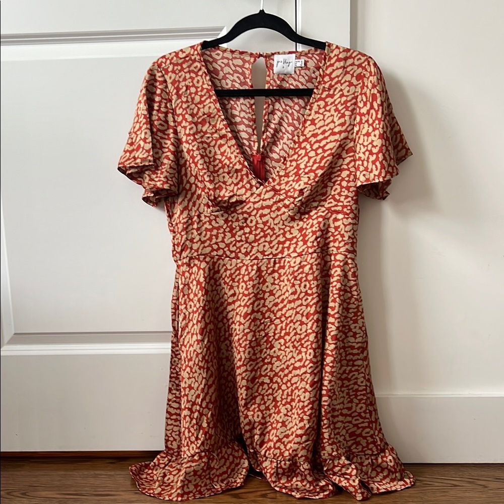 Elegant Red Patterned Dress